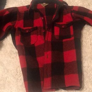 Vintage Woolrich buffalo plaid wool Mackinaw coat